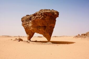 "Bipod Arch" a 5.6m balanced rock with two legs forming an arch